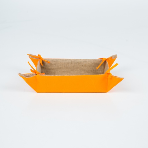 [00466] Asiana - Cesta rectangular plegable yute/naranja 28*18*8 cm - 145gr