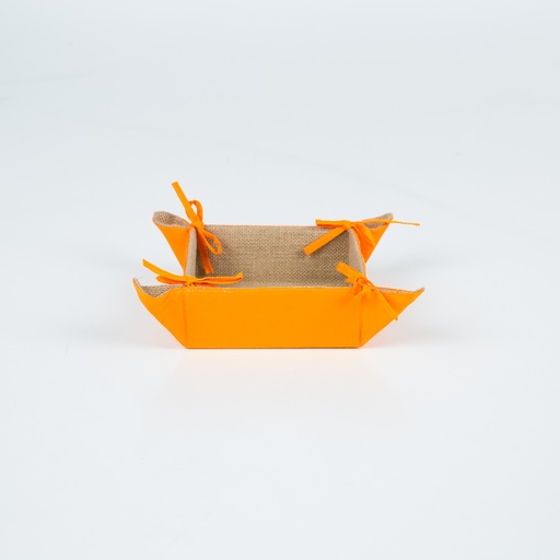 [00464] Asiana - Rectangular folding basket jute/orange 18*18*7 cm - 120gr