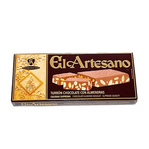 [00349] El Artesano Turrones - Chocolate Nougat with Almonds - 200gr