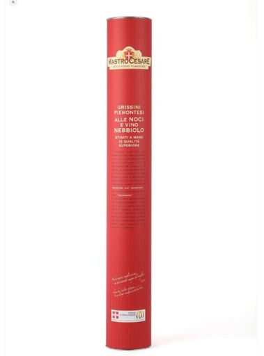 [00627] MastroCesare - Tube Gourmand Grissini Piermontesi with  Walnuts and Nebbiolo - 280gr